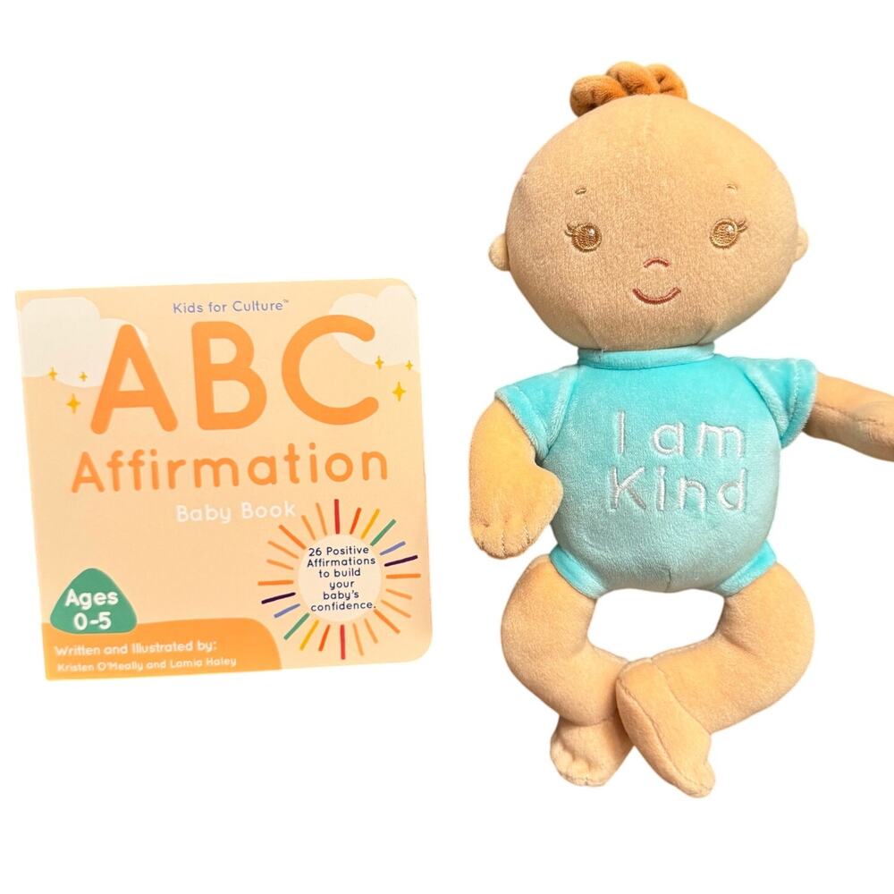 Kids for Culture Affirmation Baby Doll & ABC Board Book Bundle Developmental